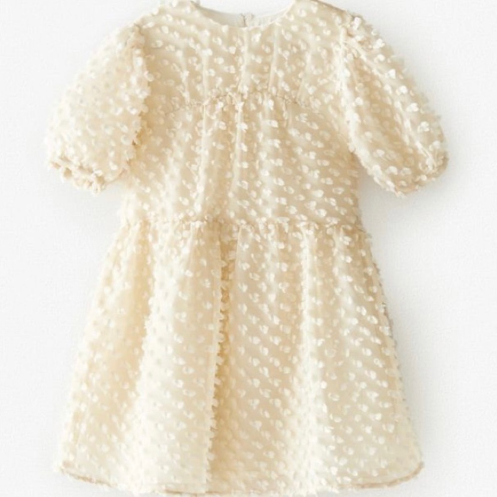 Zara girls dotted mesh dress